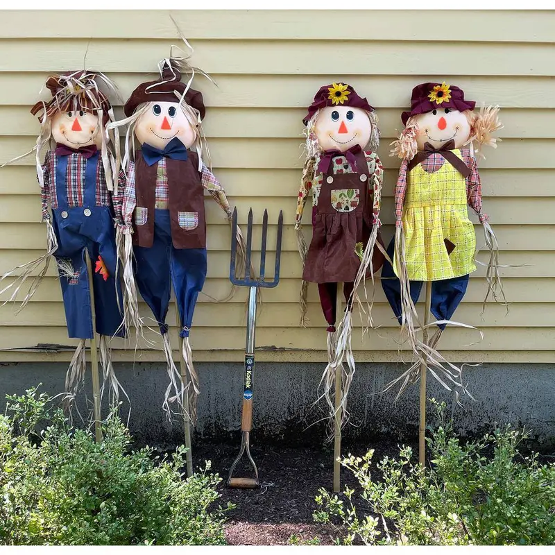 60-Inch Scarecrow Yard Decoration On Pole – Pack Of 12 2