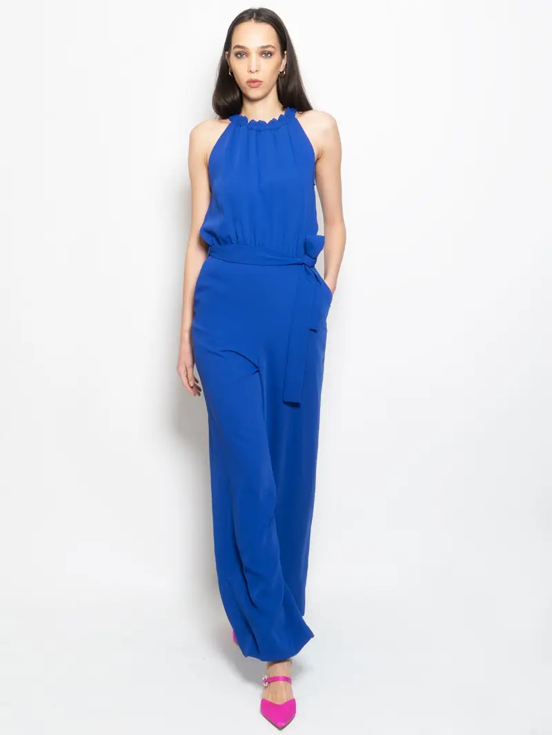 Americana-Neck Jumpsuit – Blue 1