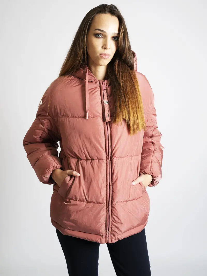 Antique Rose Oversized Short Down Jacket 1