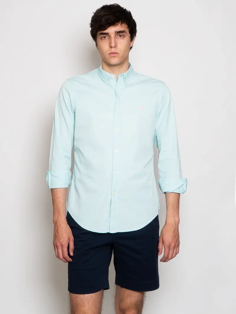 Aquamarine Slim-Fit Cotton Twill Shirt 1