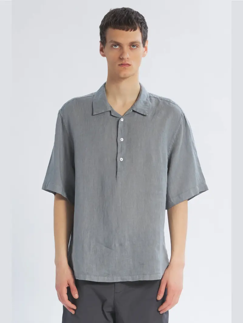 Ash Short-Sleeve Mola Linen Shirt 1