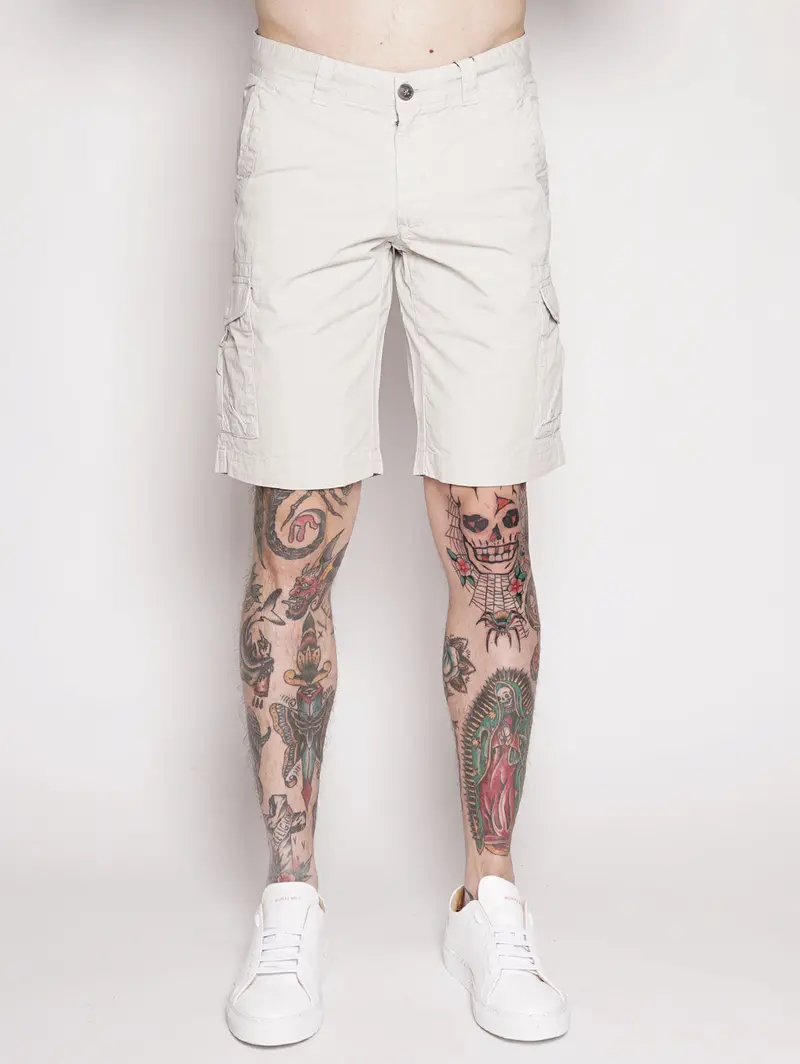 Beige Cargo Bermuda Shorts 1