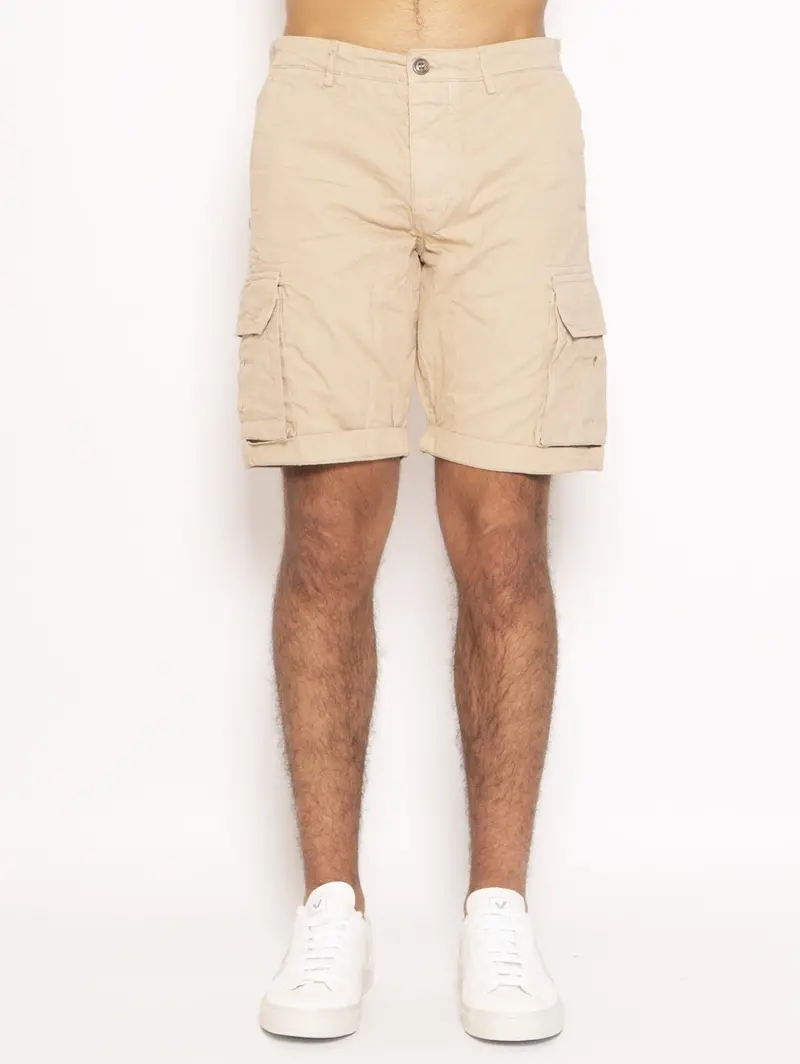 Beige Cargo Bermuda Shorts 1