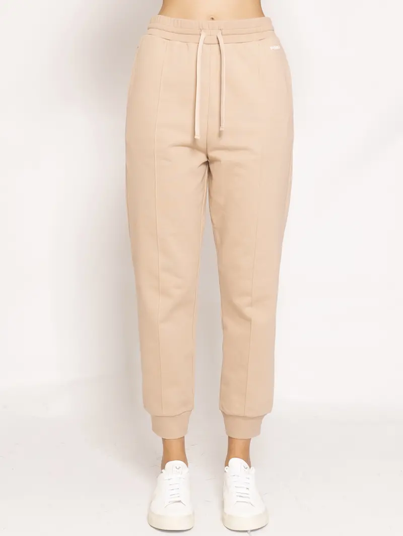 Beige Diagonal-Fleece Trousers 1