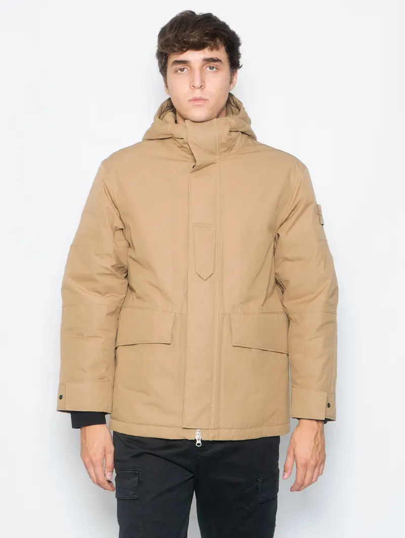 Beige Ghost Piece Hooded Parka 1