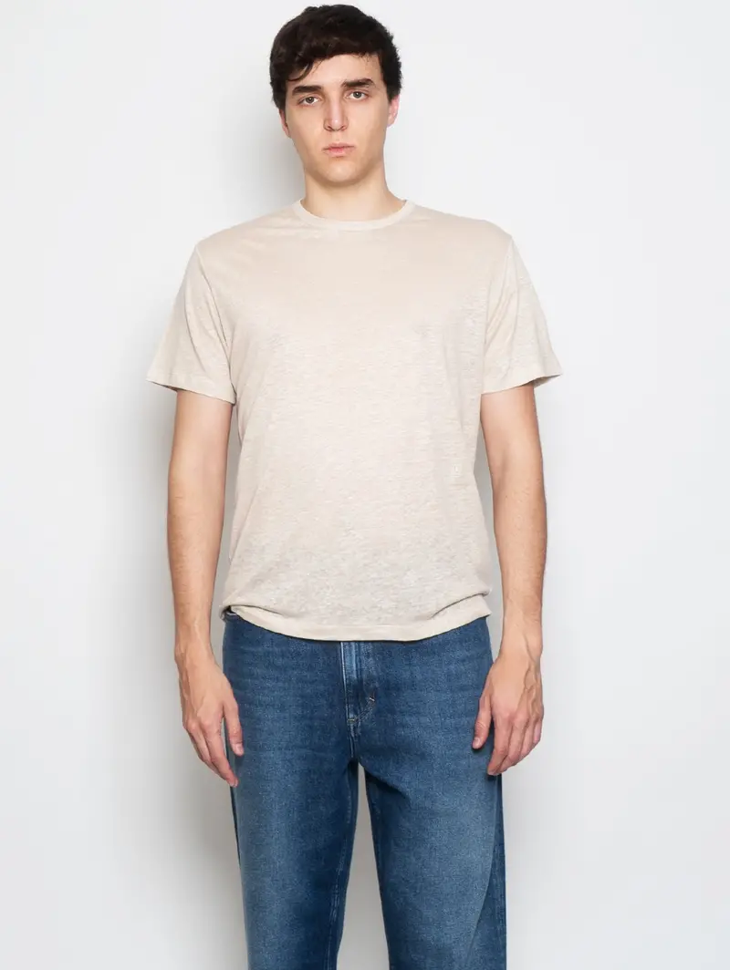 Beige Linen T-Shirt 1