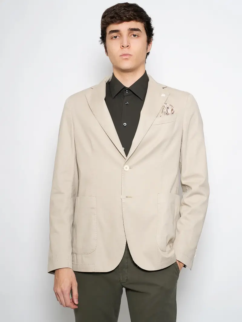 Beige Structured Cotton Blazer 1