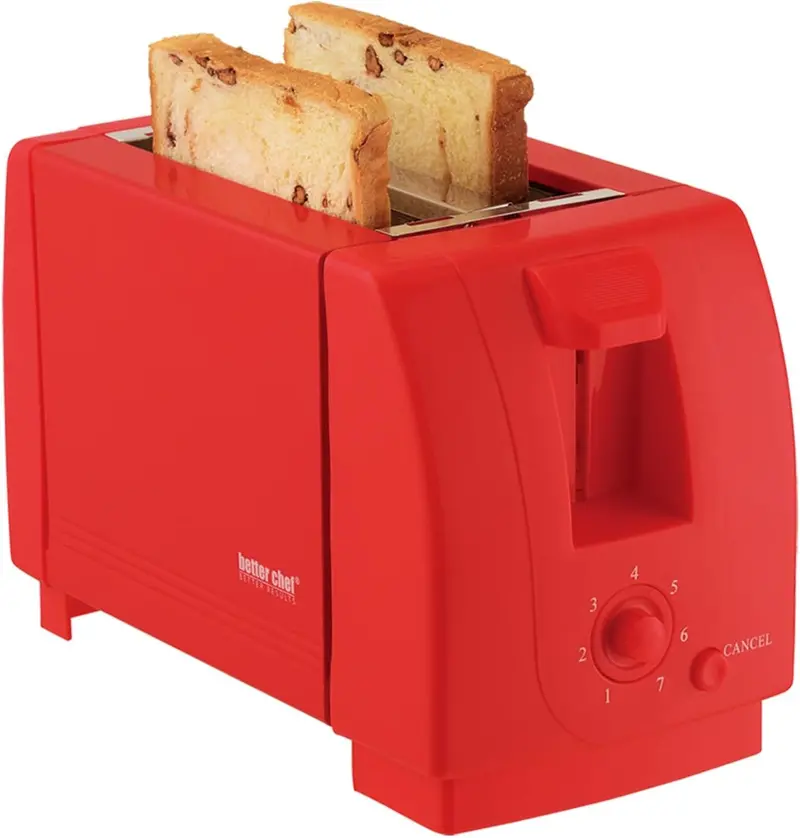 Better Chef Compact Red 2-Slice Countertop Toaster 1