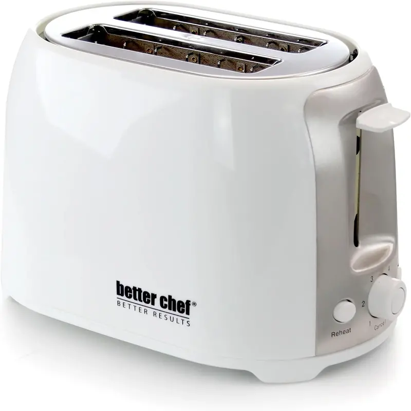 Better Chef Cool-Touch 2-Slice Wide-Slot Toaster – White Safety-Enhanced Design 1
