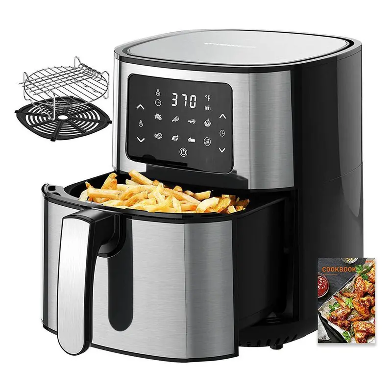 Black 5.8-Quart Dual-Basket Air Fryer – 8-Function Smart Cooker With Responsive Led Touchscreen 1