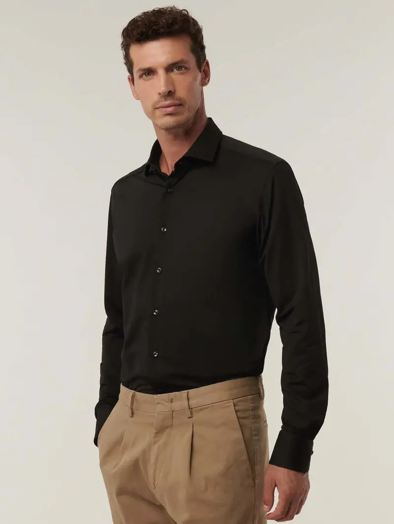 Black Active Twill Performance Shirt 1