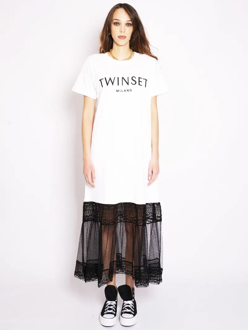 Black-And-White Maxi T-Shirt Dress 1