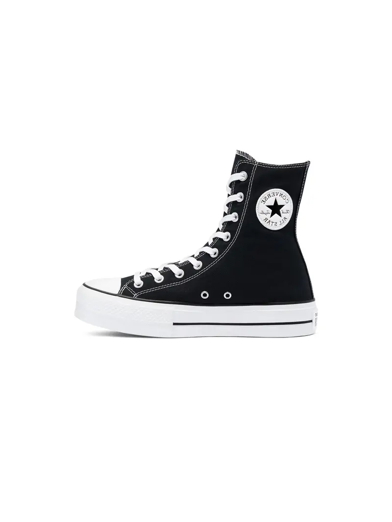 Black-And-White Platform Sneakers With Triple-Contrast Accents 1