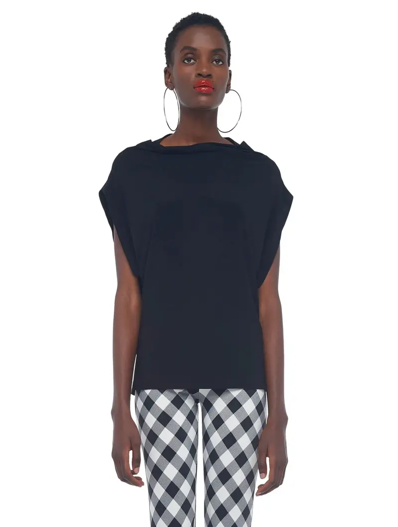 Black Boat-Neck Top 1
