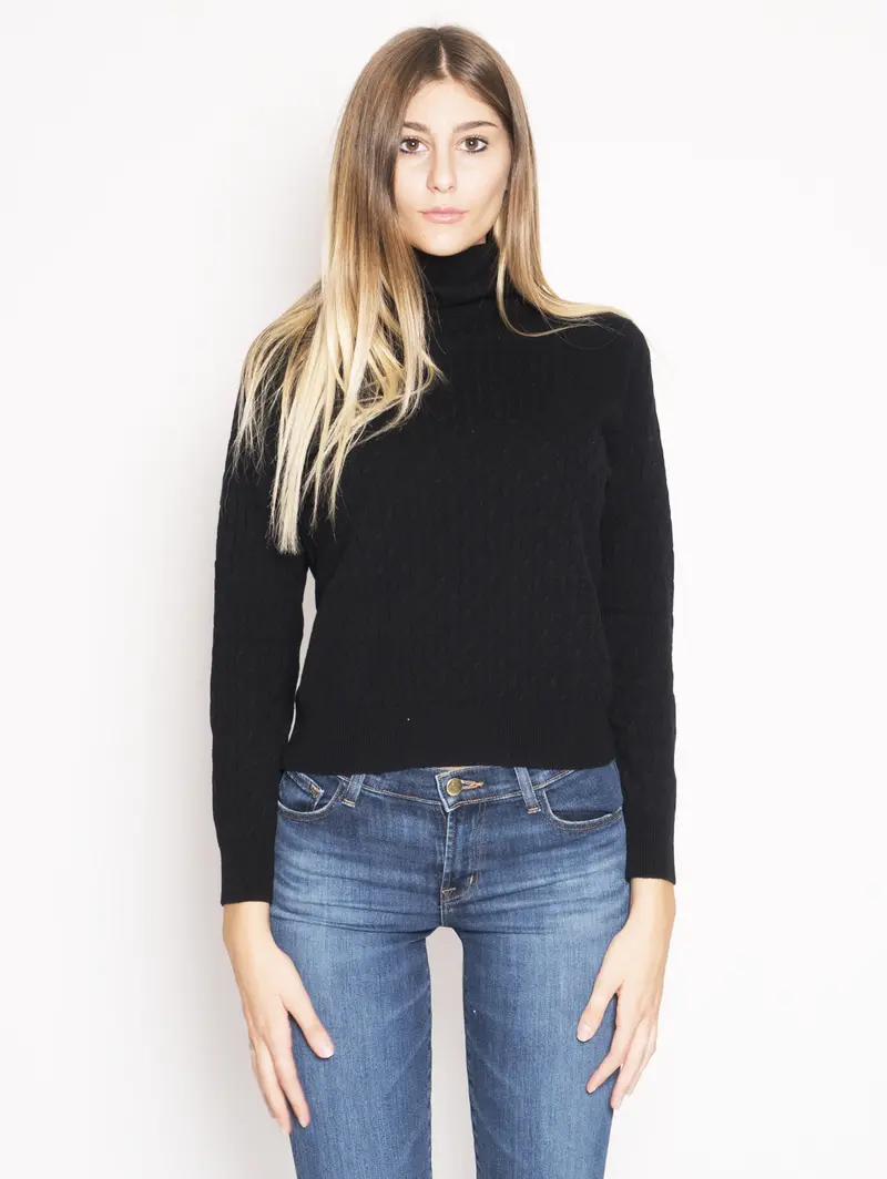 Black Cable-Knit Sweater 1