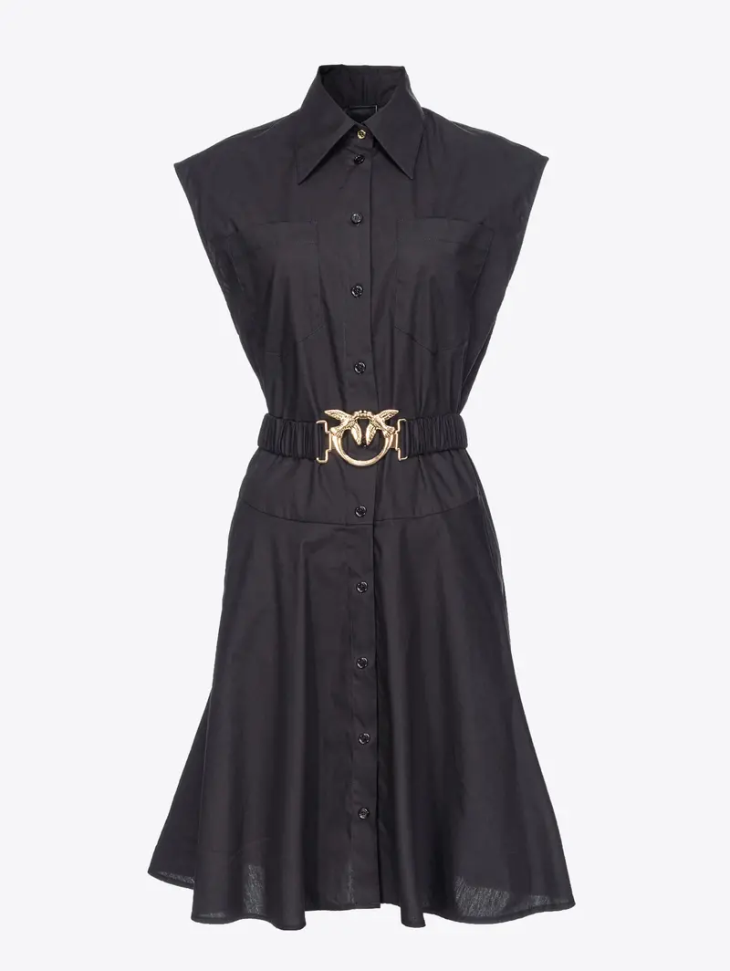 Black Cotton Poplin Chemise Dress 1