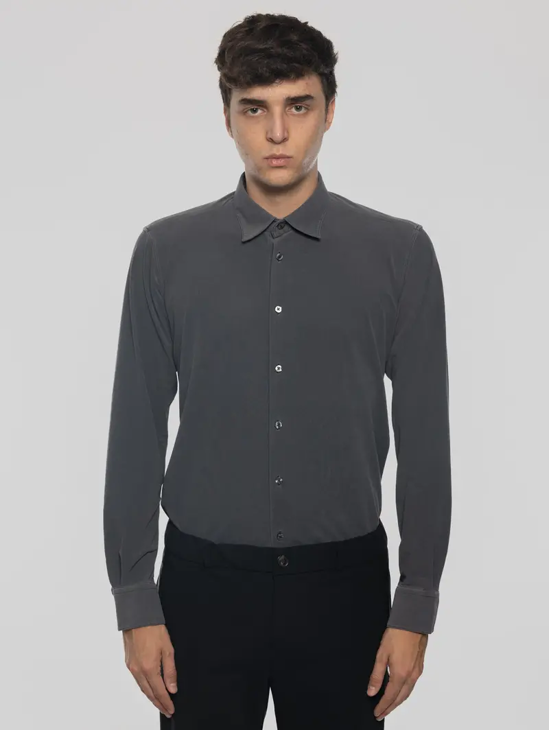 Black Delavé Piqué Shirt 1