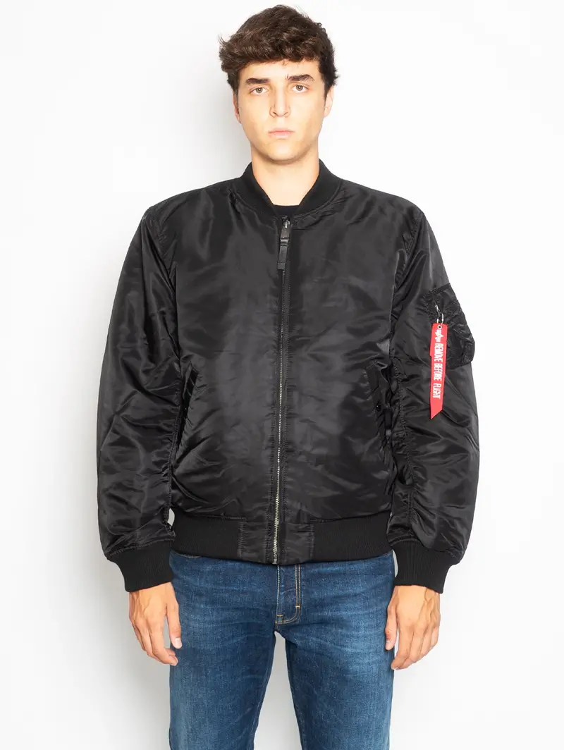 Black Dragon-Print Ma-1 Aviator Bomber Jacket 1