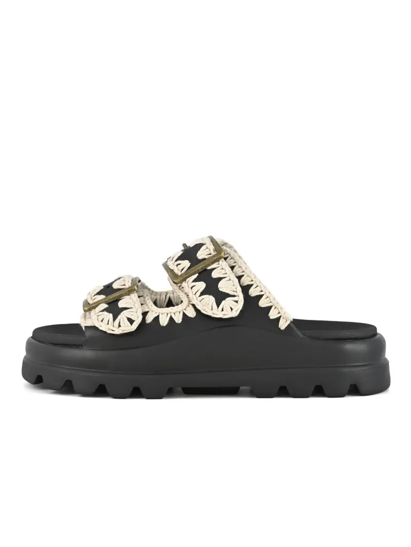 Black Eva One-Piece Slide Sandals 1