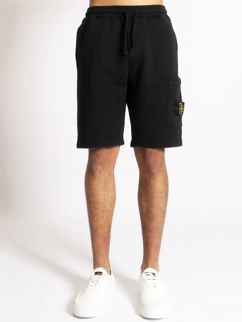 Black French Terry Bermuda Shorts 1