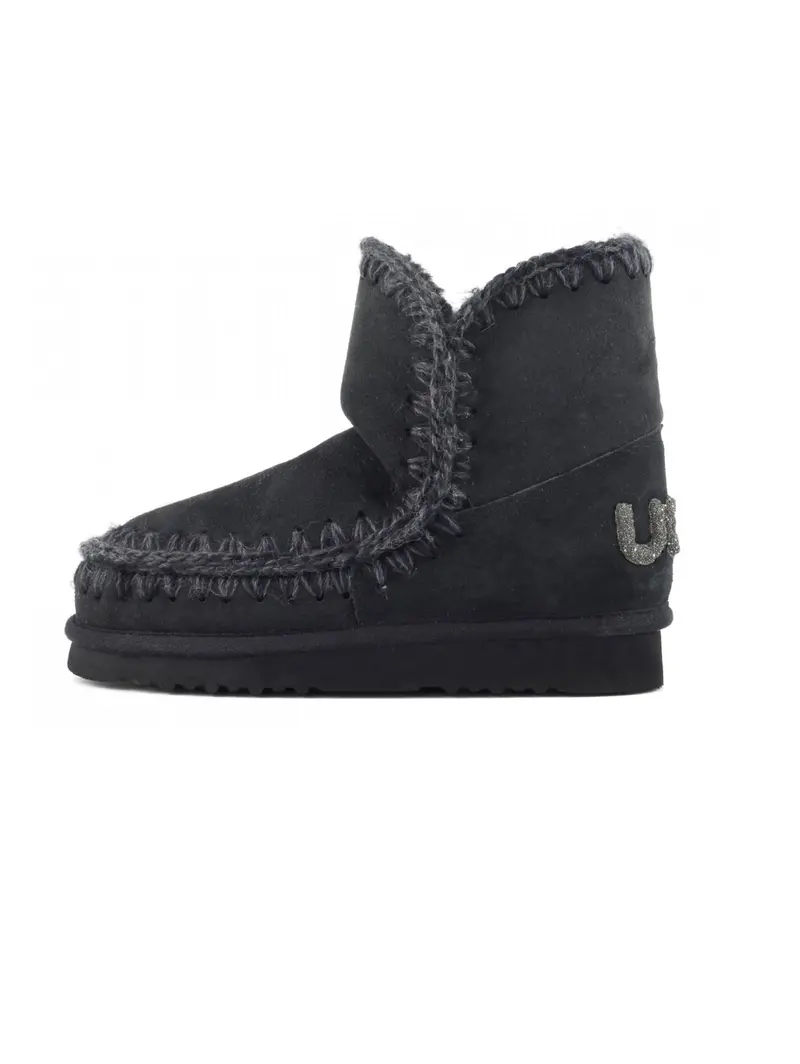 Black Glitter-Logo Shearling Eskimo 18 Boots 1