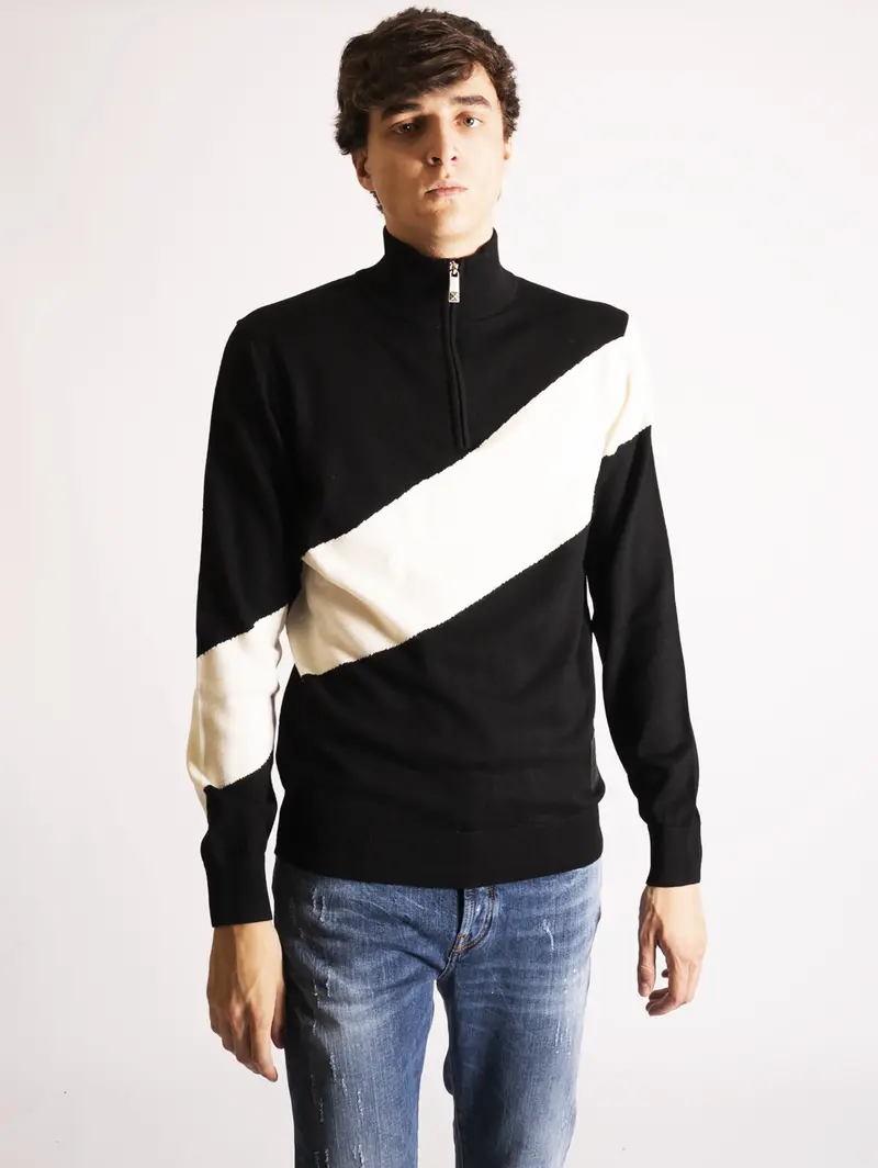 Black Half-Zip Knit Top 1