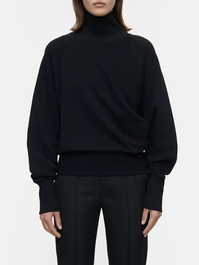 Black High-Neck Sweatshirt 1