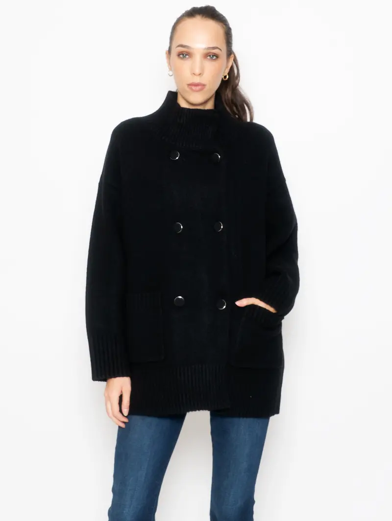 Black Knit Coat 1