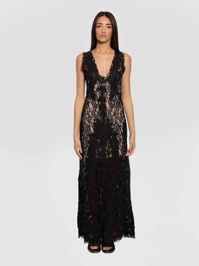 Black Lace Maxi Dress 1