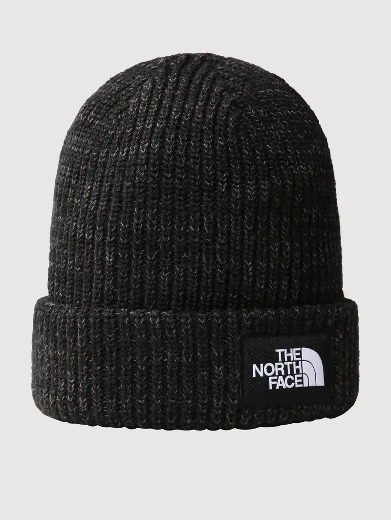 Black-Logo Ribbed Knit Beanie 1