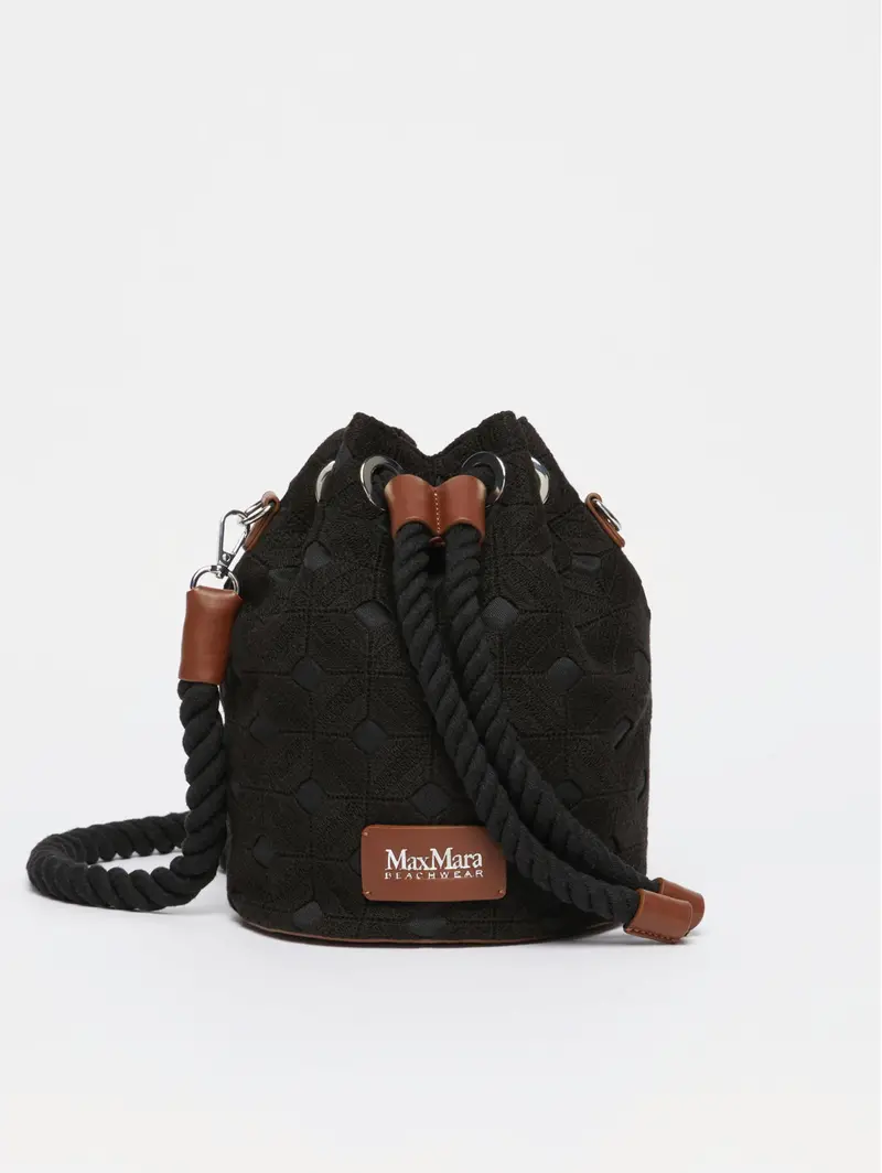 Black Macramé Bucket Bag 1
