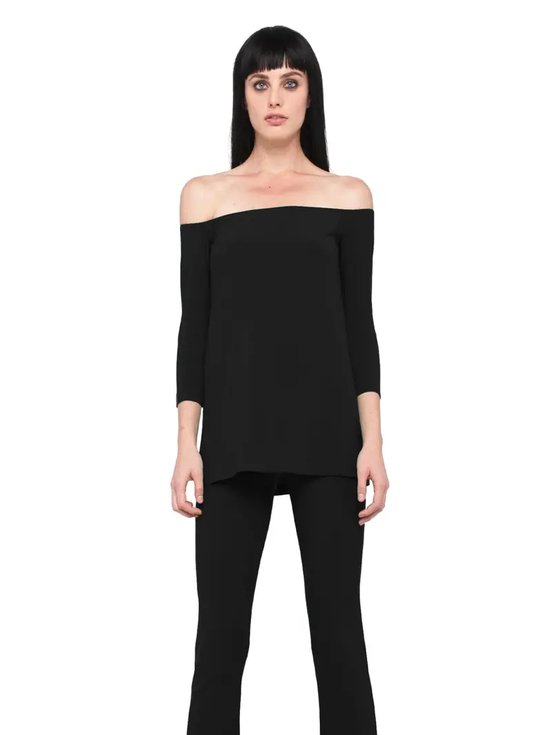 Black Off-Shoulder Blouse 1