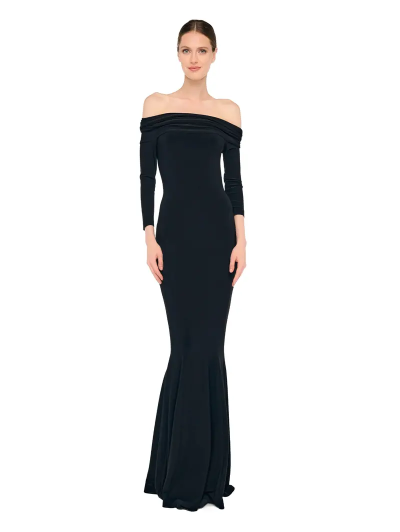 Black Off-Shoulder Mermaid Dress 1