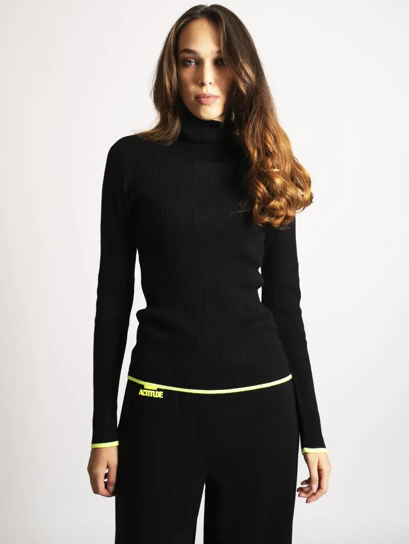Black Ribbed Knit Top 1