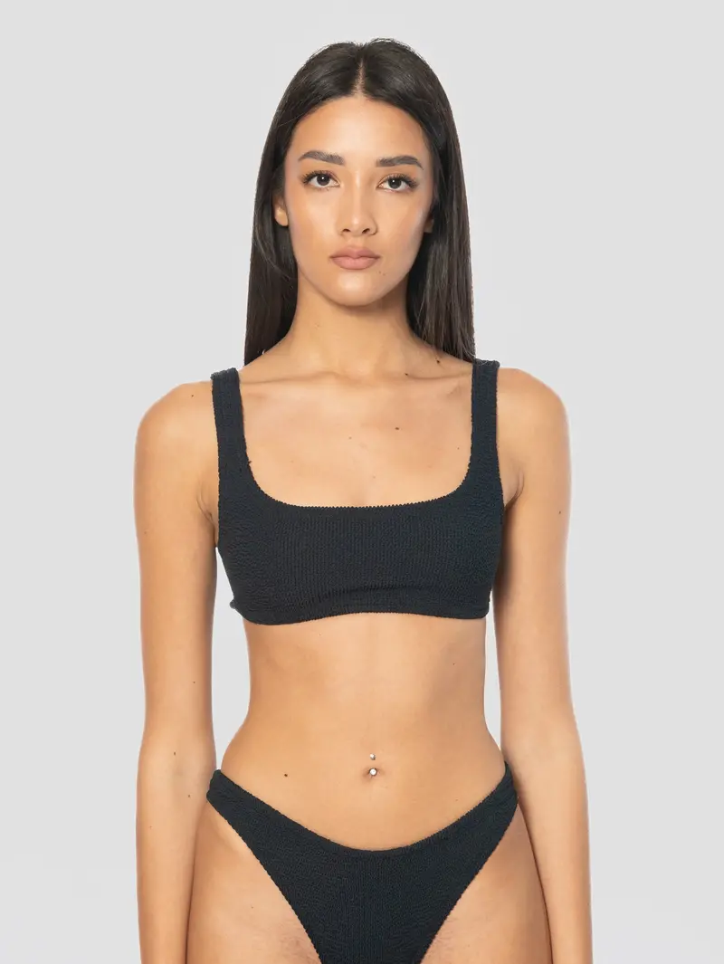Black Ruffled Naima Swim Top 1