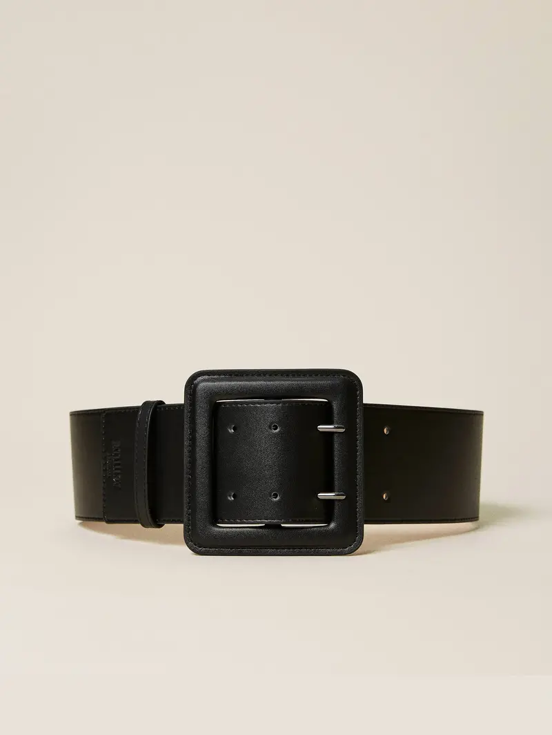 Black Square-Buckle Belt 1