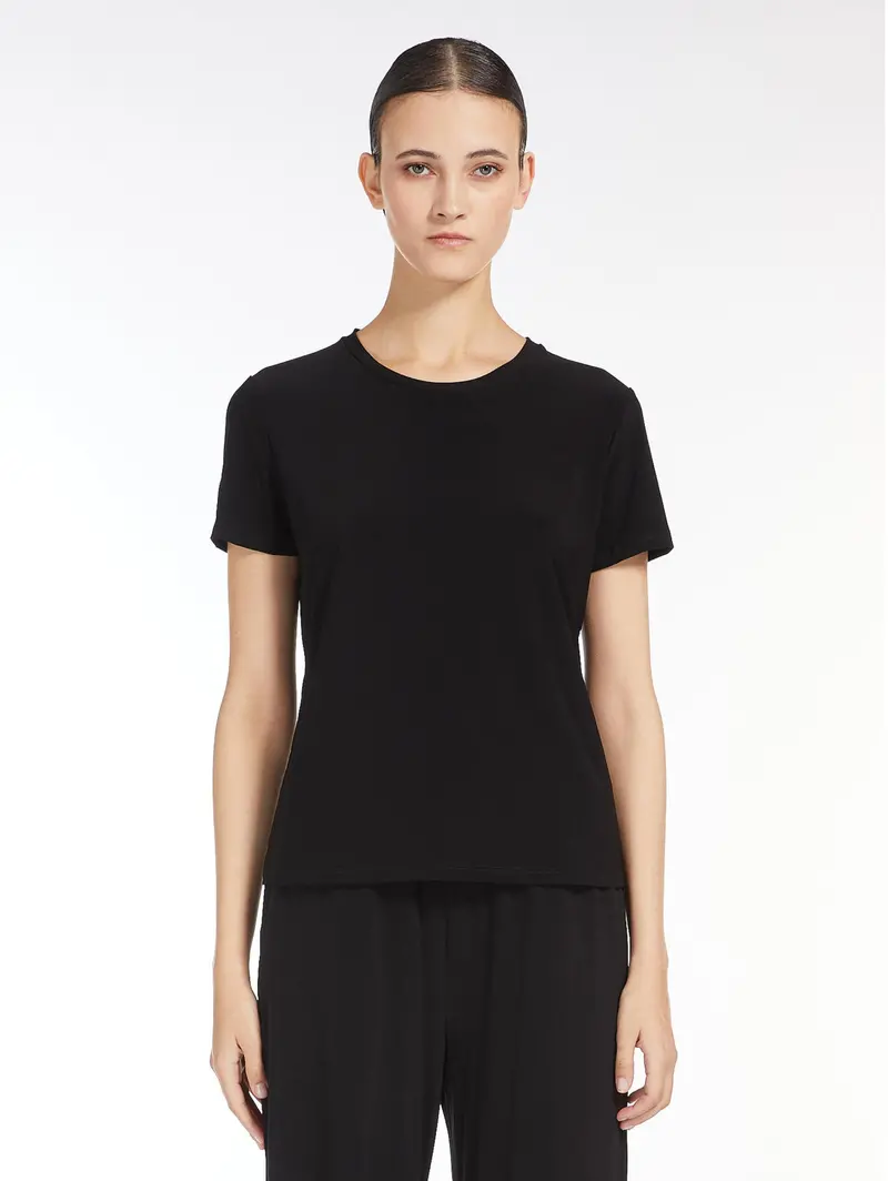 Black Stretch Jersey 'Bugia' T-Shirt 1