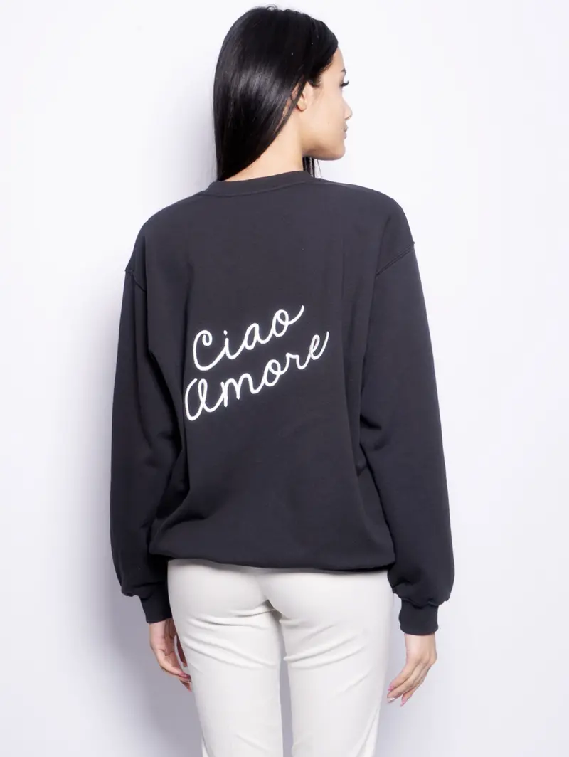 Black Sweatshirt With Bold Back Embroidery 1