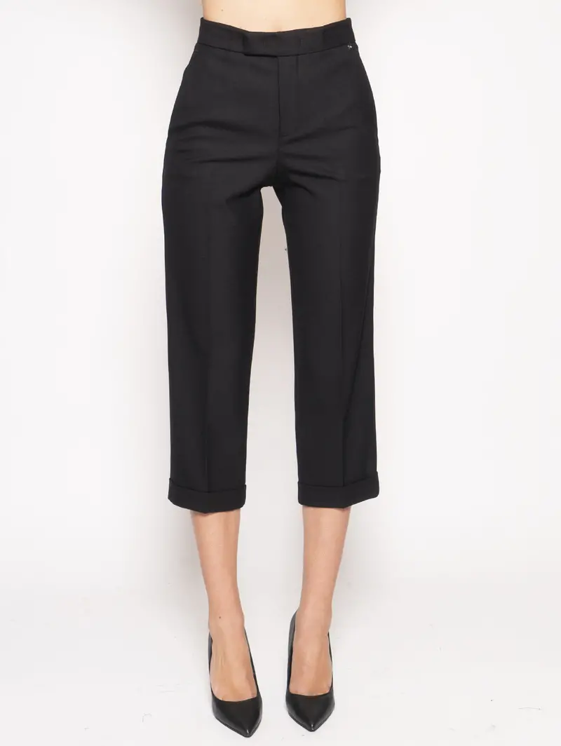 Black Technical Wool Trousers 1