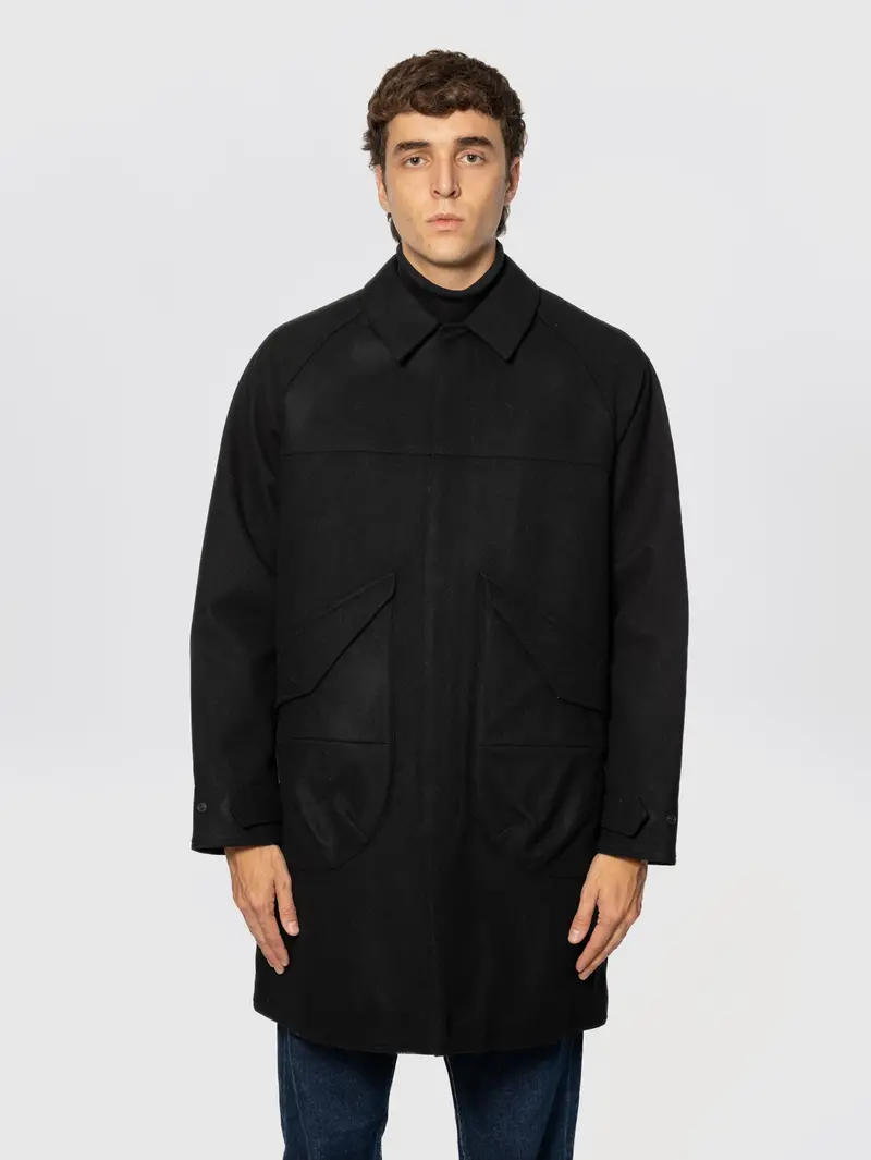Black Waterproof Insulated Trench Coat 1