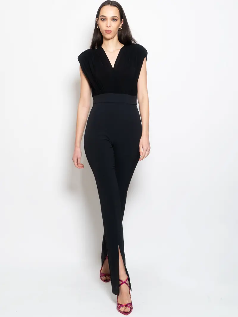 Black Wide-Neck Track Suit 1