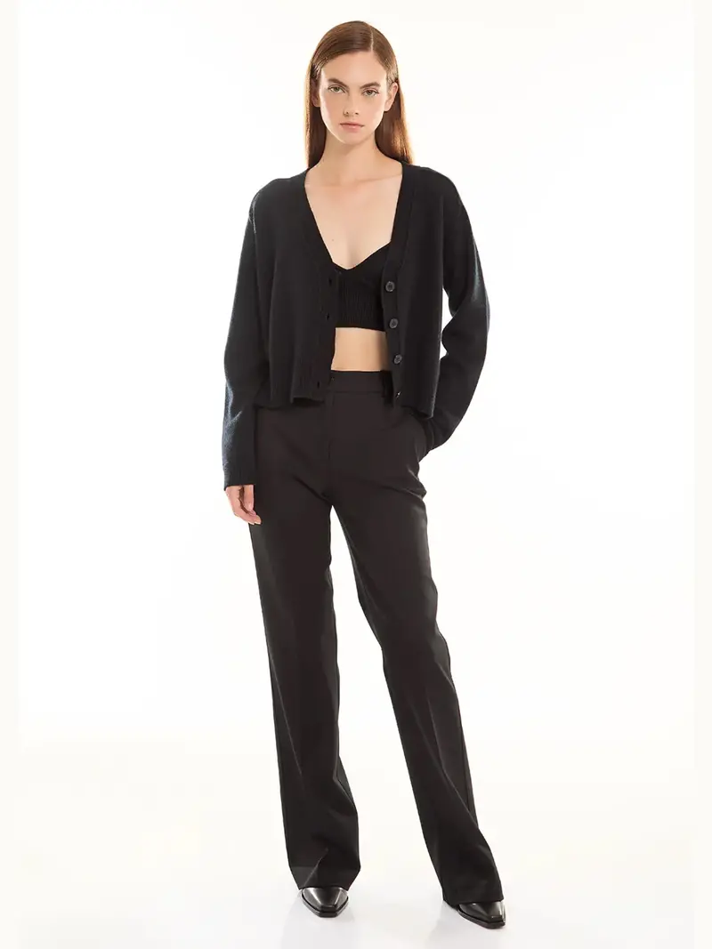 Black Wool And Cashmere Cardigan 1