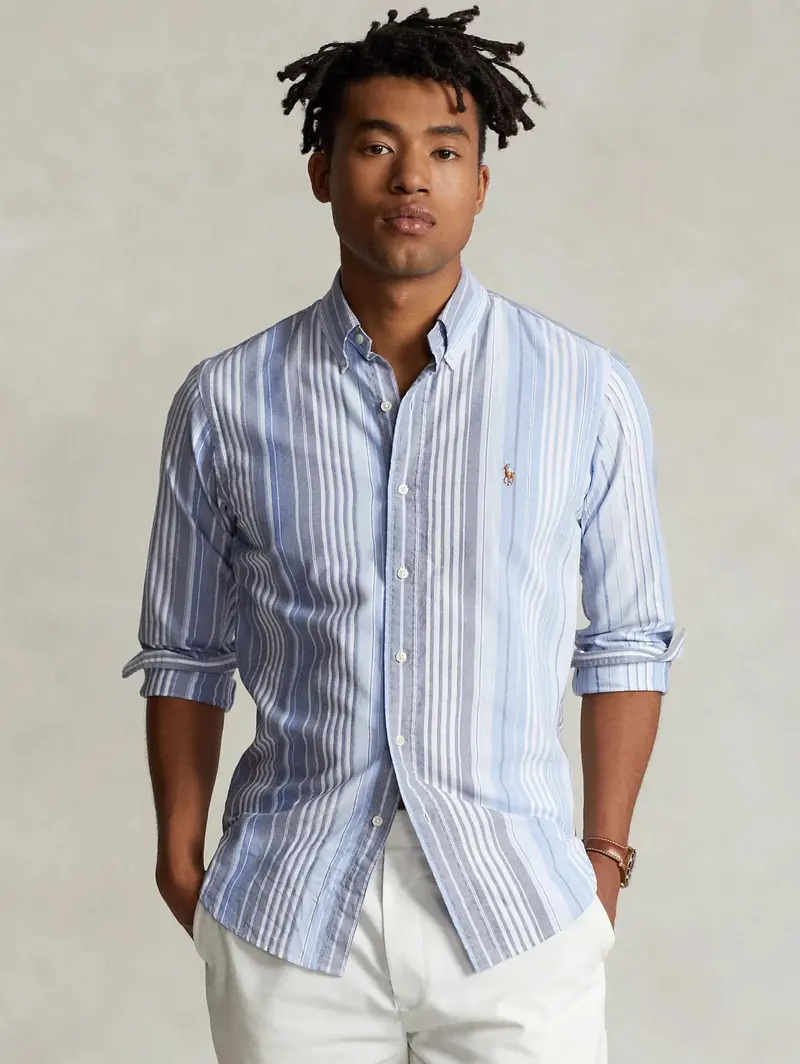 Blue-And-Grey Oxford Stripe Shirt 1