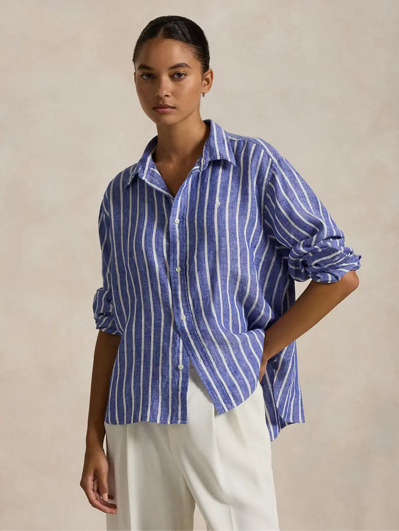Blue-And-White Striped Linen Shirt 1