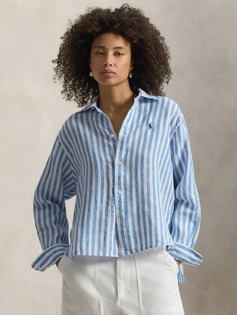 Blue-And-White Striped Linen Shirt 1