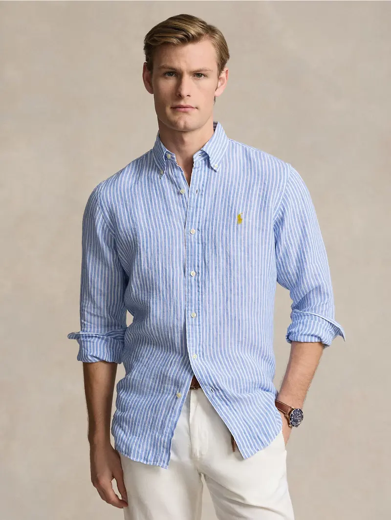 Blue-And-White Striped Linen Shirt 1
