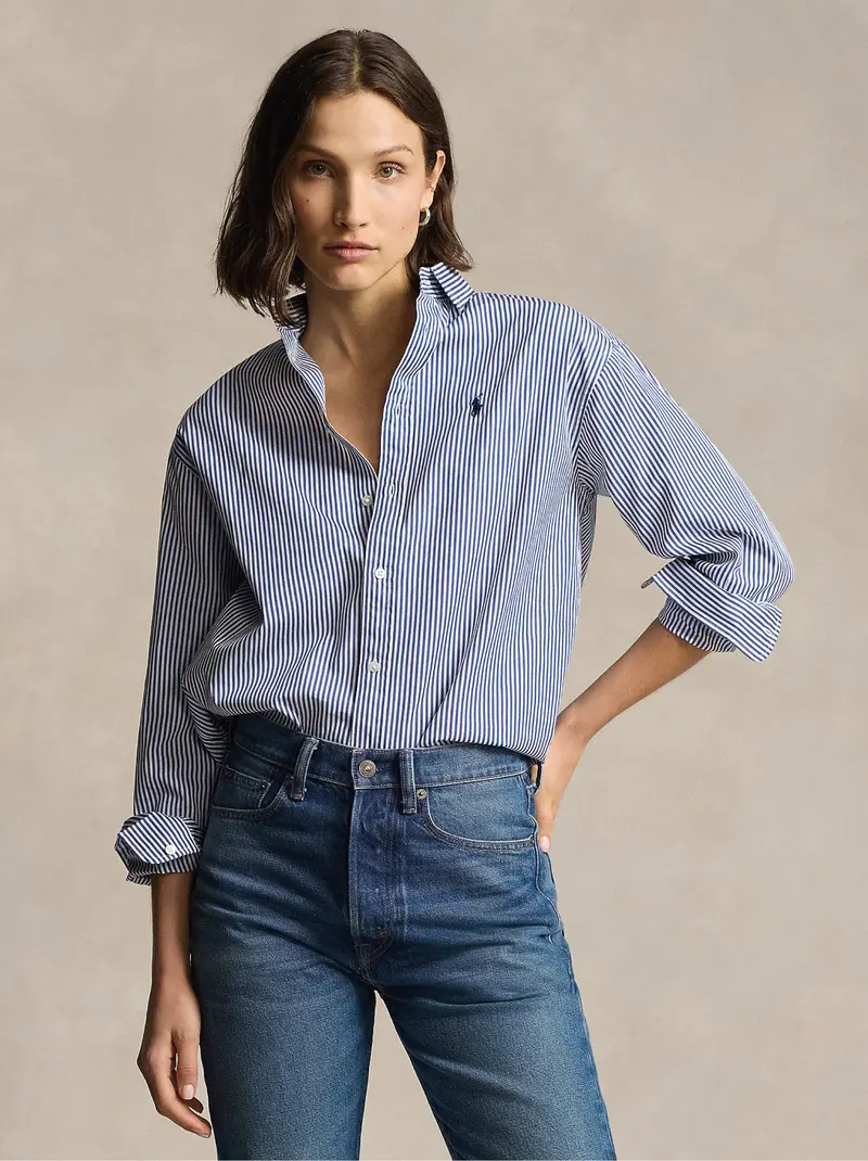 Blue-And-White Striped Shirt 1