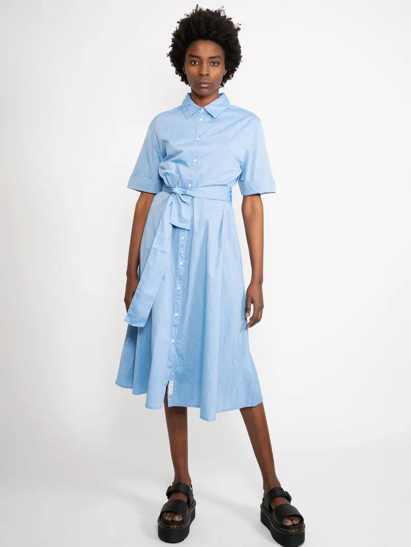 Blue Chemisier-Style Dress 1