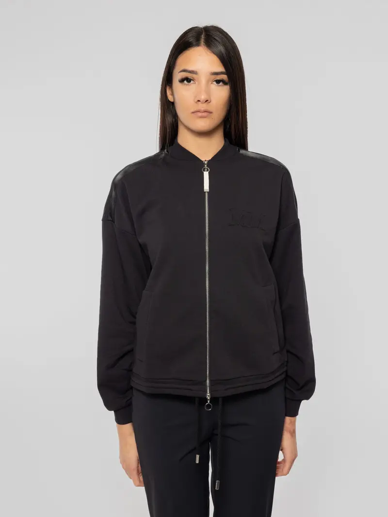 Blue Cotton-Fleece Dodo Bomber Jacket 1