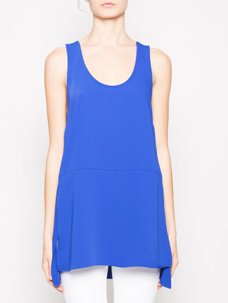 Blue Panther-Print Sleeveless Top 1